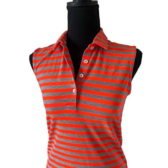 Louis Castel Women’s Golf Stripped Sleeveless Top Orange Size 90/US Small - Picture 3 of 8